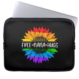 Gratis Nana Hugs Rainbow Zonnebloem LGBT Gay Pride Laptop Sleeve