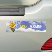 Gratis Oekraïne Blauw Geel Zonnebloem Vrede Bumper Bumpersticker (Op auto)