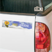 Gratis Oekraïne Blauw Geel Zonnebloem Vrede Bumper Bumpersticker (Op Truck)