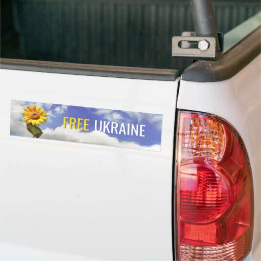 Gratis Oekraïne Blauw Geel Zonnebloem Vrede Bumper Bumpersticker (Op Truck)