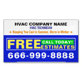 Gratis offerteslogans | Professionele HVAC Magnetisch Visitekaartje (Voorkant)