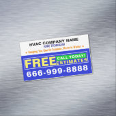 Gratis offerteslogans | Professionele HVAC Magnetisch Visitekaartje (Voorbeeld)