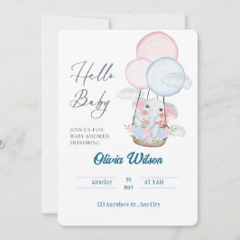 Gratis Olifant Baby Shower Kaart –Uniseks Ontwerp