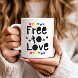 Gratis om regenboog trots harten koffiemok te lief