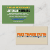 Gratis om waarheid/letters en cijfers te vinden (p visitekaartje (Voorkant / Achterkant)