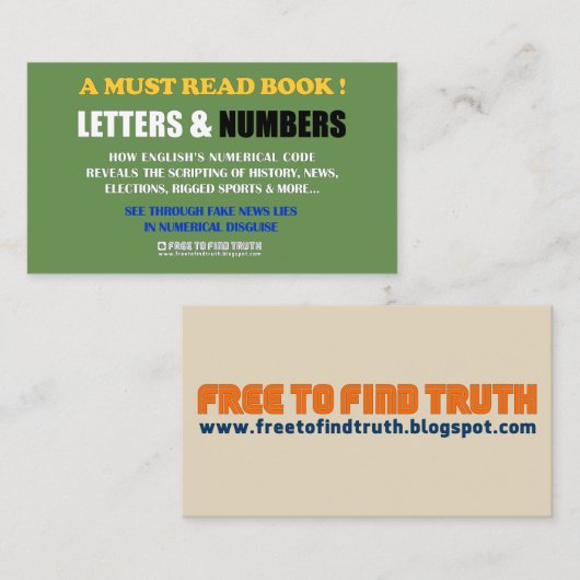 Gratis om waarheid/letters en cijfers te vinden (p visitekaartje (Voorkant / Achterkant)