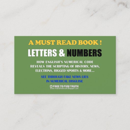 Gratis om waarheid/letters en cijfers te vinden (p visitekaartje (Voorkant)