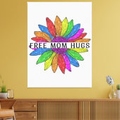 Gratis ondersteuning voor mama Hugs LGBTQIA+ Pride Canvas Afdruk (Insitu (Woonkamer))