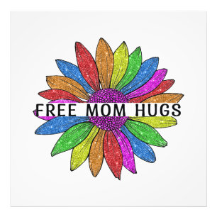 Gratis ondersteuning voor mama Hugs LGBTQIA+ Pride Foto Afdruk