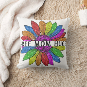 Gratis ondersteuning voor mama Hugs LGBTQIA+ Pride Kussen