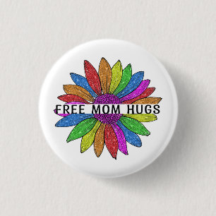 Gratis ondersteuning voor mama Hugs LGBTQIA+ Pride Ronde Button 3,2 Cm