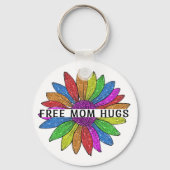 Gratis ondersteuning voor mama Hugs LGBTQIA+ Pride Sleutelhanger (Voorkant)