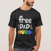 Gratis Pa Hugs LGBTQ Pride Rainbow Lesbisch Gay Bi T-shirt (Voorkant)
