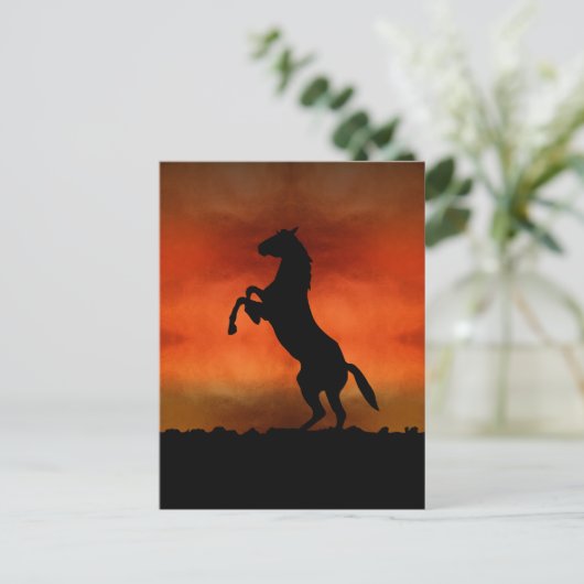 Gratis Paard Bij Zonsondergang Briefkaart (Staand voorkant)