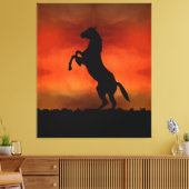 Gratis Paard Bij Zonsondergang Canvas Afdruk (Insitu (Woonkamer))