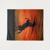Gratis Paard Bij Zonsondergang Wandkleed (Voorkant (horizontaal))