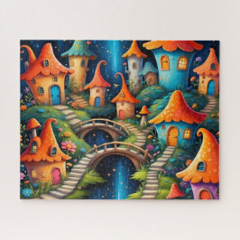 Gratis Paddenstoelendorp met Bruggen Legpuzzel