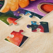 Gratis Paddenstoelendorp met Bruggen Legpuzzel (Zijkant)
