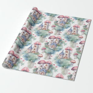 Gratis Paddenstoelenhuisjes Patroon (10) Cadeaupapier