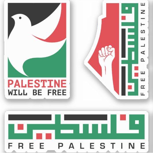 Gratis Palestijns Vrijheid Stickers Pack1 (Voorkant)