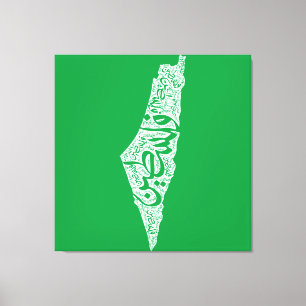 Gratis Palestijnse kaart en vlag فلسطين Canvas Afdruk