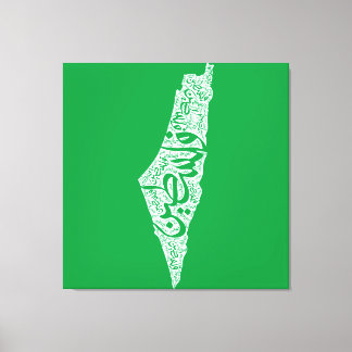 Gratis Palestijnse kaart en vlag فلسطين Canvas Afdruk