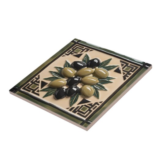 GRATIS PALESTIJNSE olijven takken mozaïek keramisc Tegeltje (Zijkant)