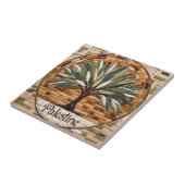 GRATIS PALESTIJNSE olijven takken mozaïek keramisc Tegeltje (Zijkant)