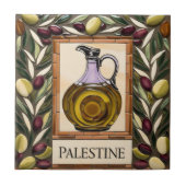 GRATIS PALESTIJNSE olijven takken mozaïek keramisc Tegeltje (Voorkant)