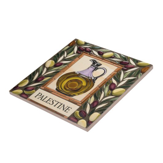 GRATIS PALESTIJNSE olijven takken mozaïek keramisc Tegeltje (Zijkant)