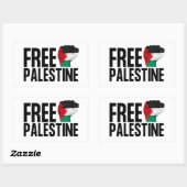 Gratis Palestina Handfist Palestijnse Vlag Vet Rechthoekige Sticker (Vel)