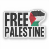 Gratis Palestina Handfist Palestijnse Vlag Vet Sticker (Voorkant)