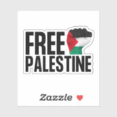 Gratis Palestina Handfist Palestijnse Vlag Vet Sticker (Vel)