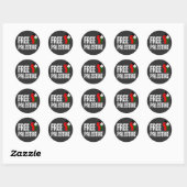 GRATIS PALESTINA HANDFIST zwart Ronde Sticker (Vel)