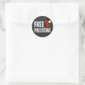 GRATIS PALESTINA HANDFIST zwart Ronde Sticker (Tas)