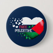 Gratis Palestina Hart Palestijnse Pride Ronde Button 7,6 Cm (Voorkant)