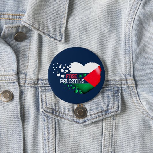 Gratis Palestina Hart Palestijnse Pride Ronde Button 7,6 Cm (In situ)