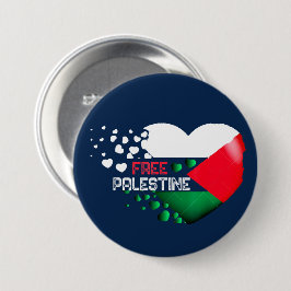 Gratis Palestina Hart Palestijnse Pride Ronde Button 7,6 Cm