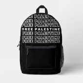 GRATIS PALESTINA Herhaal Tekst typografie Design Bedrukte Rugzak (Voorkant)