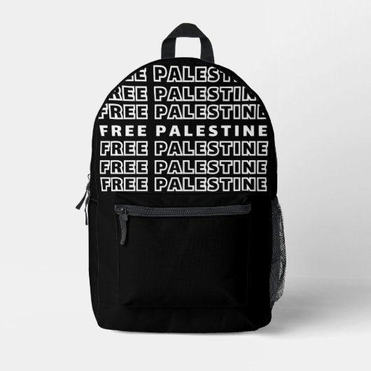 GRATIS PALESTINA Herhaal Tekst typografie Design Bedrukte Rugzak (Voorkant)