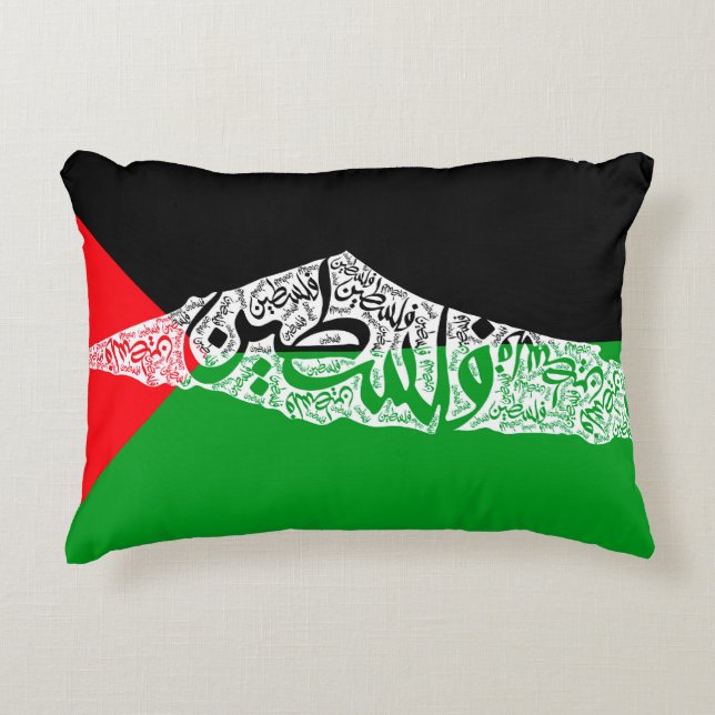 Gratis Palestina kaart en vlag فلسطين Accent Kussen (Voorkant)