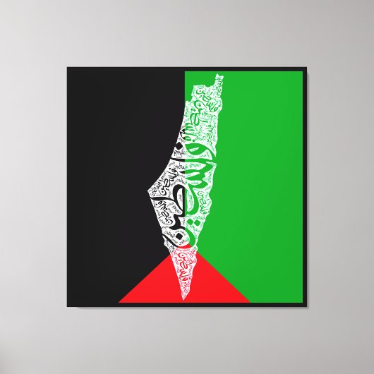 Gratis Palestina kaart en vlag فلسطين Canvas Afdruk (Voorkant)