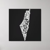 Gratis Palestina kaart en vlag فلسطين Canvas Afdruk (Voorkant)