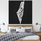 Gratis Palestina kaart en vlag فلسطين Canvas Afdruk (Insitu (Slaapkamer))