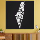 Gratis Palestina kaart en vlag فلسطين Canvas Afdruk (Insitu (Woonkamer))