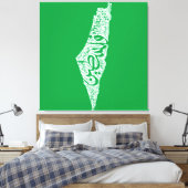 Gratis Palestina kaart en vlag فلسطين Canvas Afdruk (Insitu (Slaapkamer))