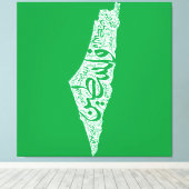 Gratis Palestina kaart en vlag فلسطين Canvas Afdruk (Insitu (Houten vloer))