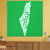 Gratis Palestina kaart en vlag فلسطين Canvas Afdruk (Insitu (Woonkamer))
