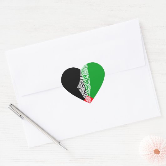 Gratis Palestina kaart en vlag فلسطين Hart Sticker (Envelop)