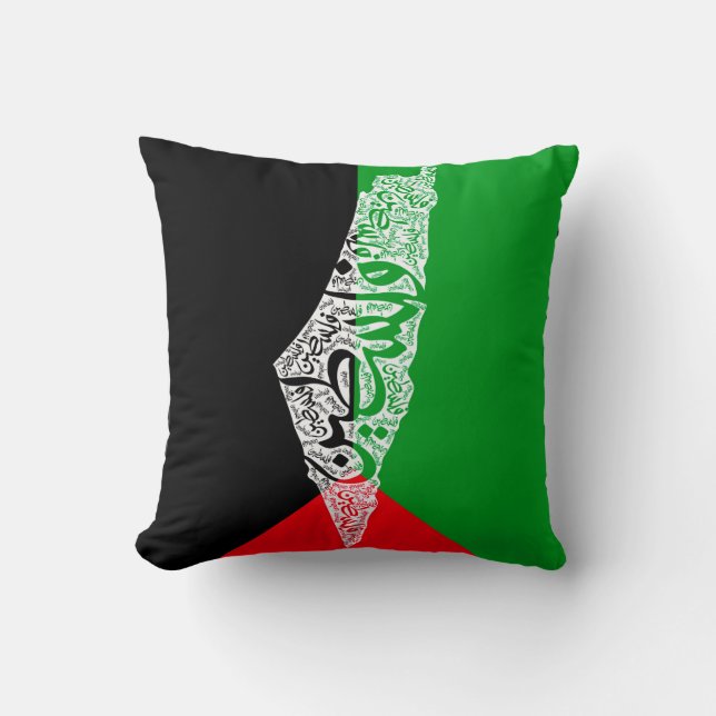 Gratis Palestina kaart en vlag فلسطين Kussen (Voorkant)